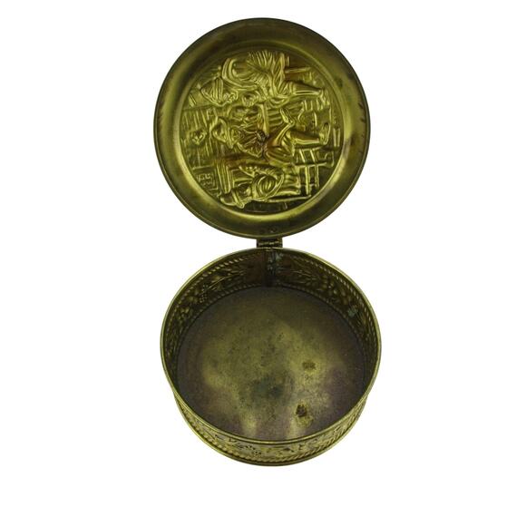 Antique Silent Butler Ash Crumb Tray w/ Lid Peerage England Brass - Picture 7 of 7